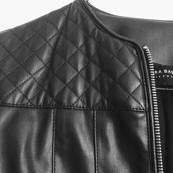 Zara Black Faux Leather Jacket Size XS - Picture 3 of 5